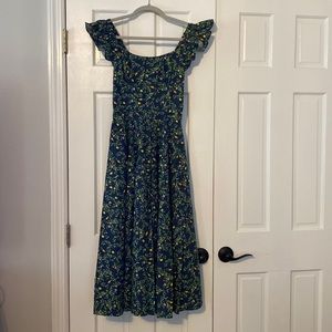 Hill House midi dress navy floral. Size XS. New with tags, unworn